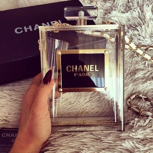 Chanel Transparent Perfume Bottle Box Bag